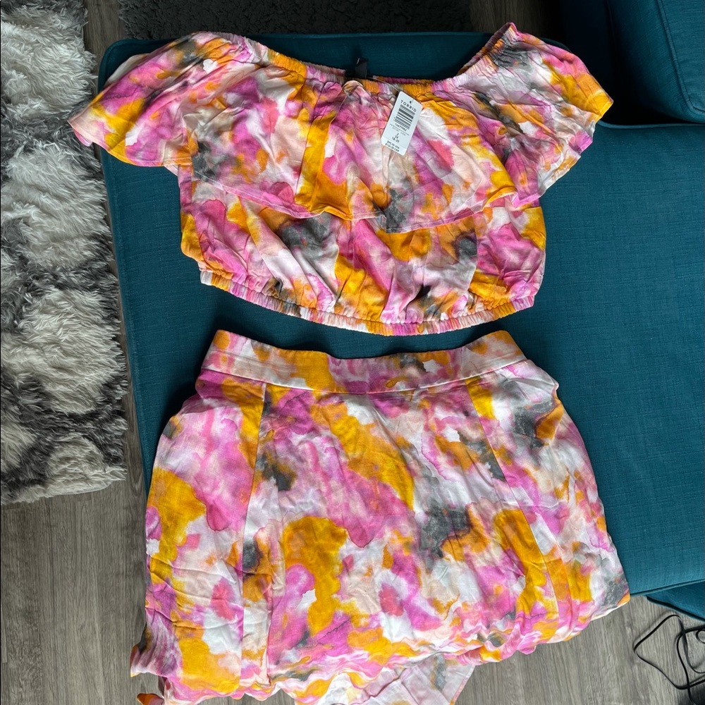 Torrid two piece watercolor top and skirt